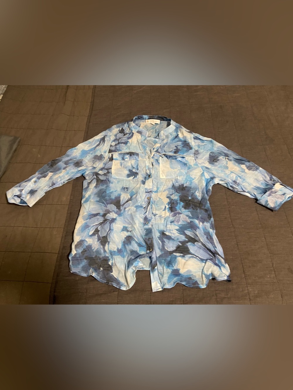 Katie park 2x Blue Floral Button-Up Shirt